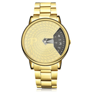 Men Gold Stainless Steel Watch
