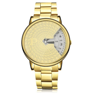 Men Gold Stainless Steel Watch